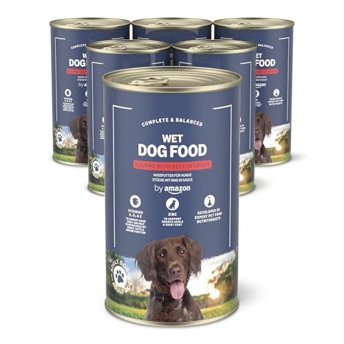 by Amazon Hundefutter, nass, Dose, Stücke mit Rind in Sauce, 6 x 1,24 kg by Amazon Hundefutter, nass, Dose, Stücke mit Rind in Sauce, 6 x 1,24 kg von by Amazon