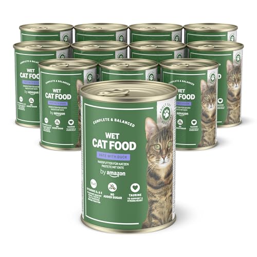 by Amazon Getreidefreies Katzennassfutter, Dose, Pastete Ente, 12 x 400 g von by Amazon