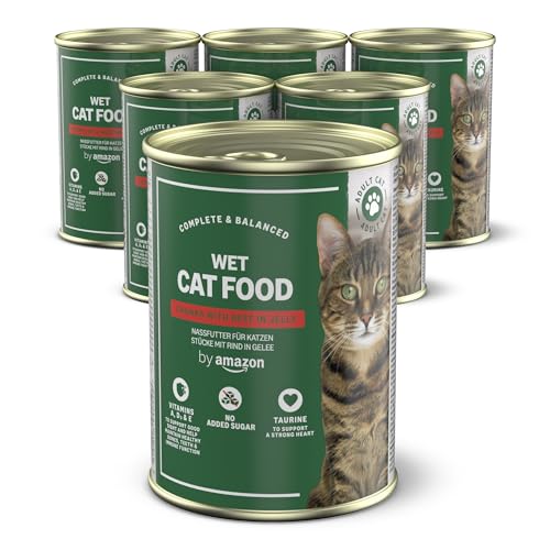 by Amazon Getreidefreies Katzennassfutter, Dose, Rindfleischstücke in Gelee, 6 x 405 g by Amazon Getreidefreies Katzennassfutter, Dose, Rindfleischstücke in Gelee, 6 x 405 g von by Amazon