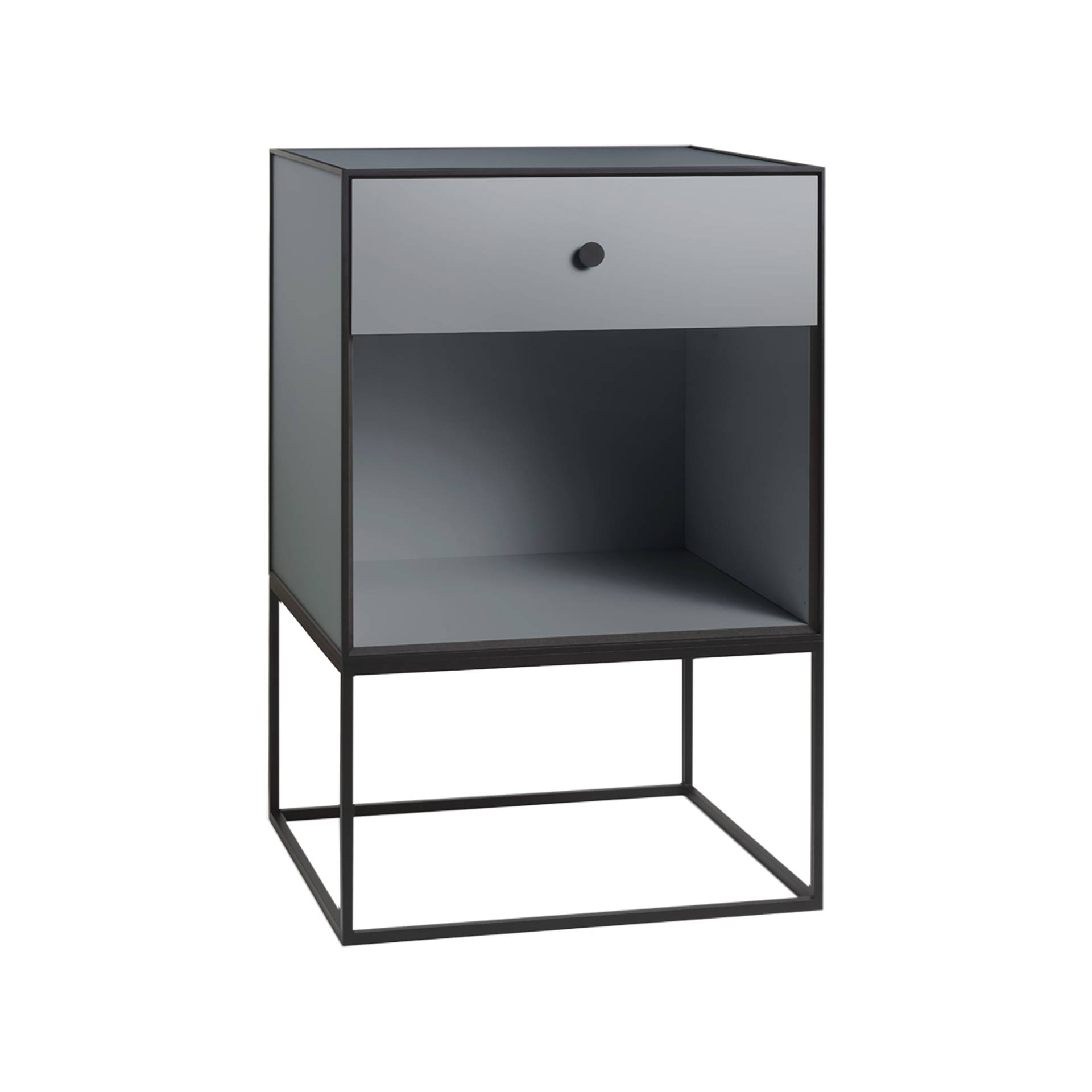 Audo - Frame 49 Sideboard mit 1 Schublade - dunkelgrau, schwarz/pulverbeschichtet/LxBxH 49x42x77cm/Soft-Close-System von Audo