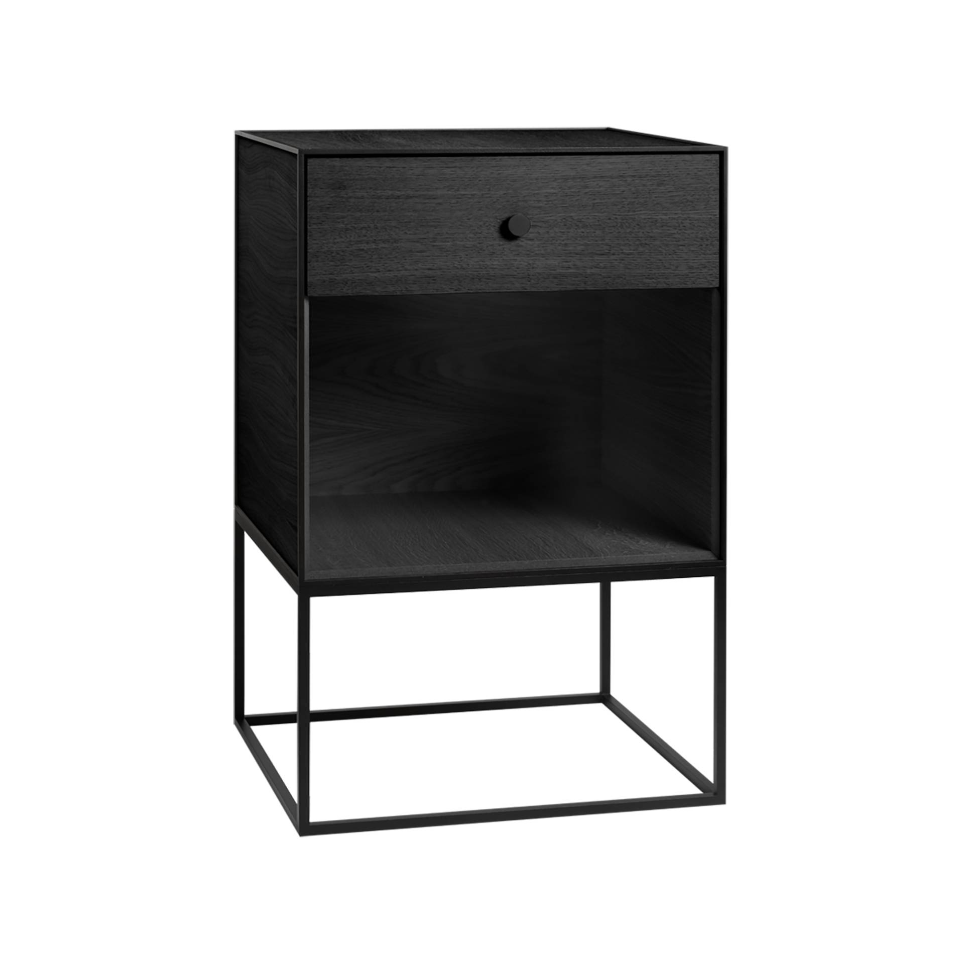 Audo - Frame 49 Sideboard mit 1 Schublade - esche schwarz/gebeizt, pulverbeschichtet/LxBxH 49x42x77cm/Soft-Close-System von Audo