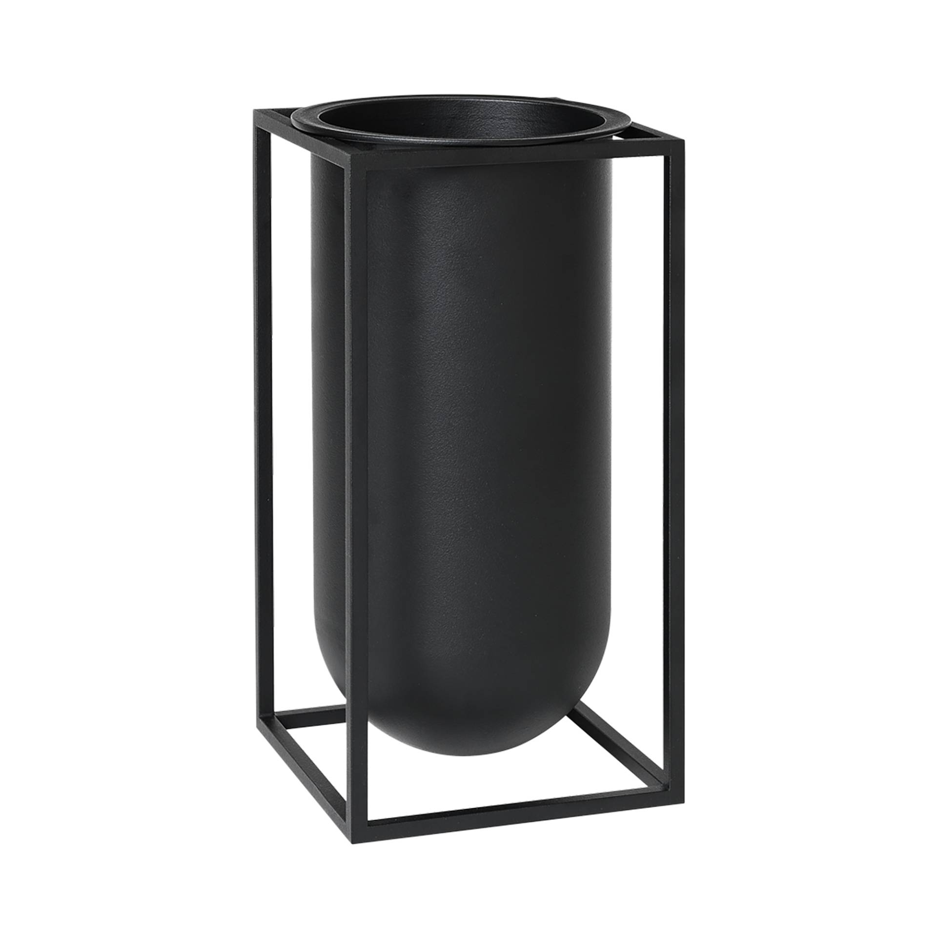 Audo - Kubus Lolo Vase - schwarz/lackiert/LxBxH 12x12x88cm/im Innen- und Außenbereich geeignet von Audo