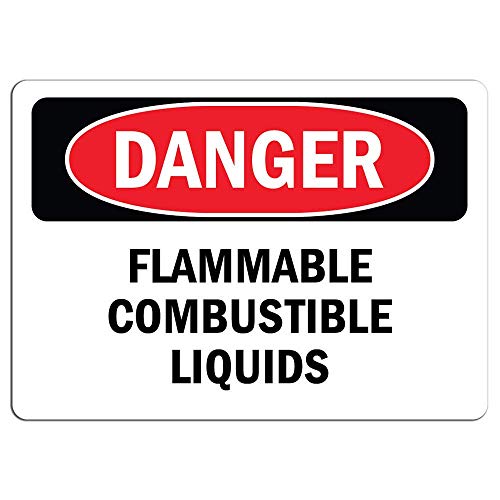 Gefahrenschild Flammable Combustible Liquids Vintage Aluminium Blechschild Metall Warnschilder Mode für Outdoor Keep Out Schild für Sicherheit zu Hause von by Unbranded