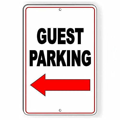 Guest Parking Sign Pfeil links Metall Visitor Club Do Not No Parking Best Aluminium Warnschild Retro Fashion Chic Metall-Blechschild Dekor Aluminium rostfrei Schild für den Innen- und Außenbereich von by Unbranded