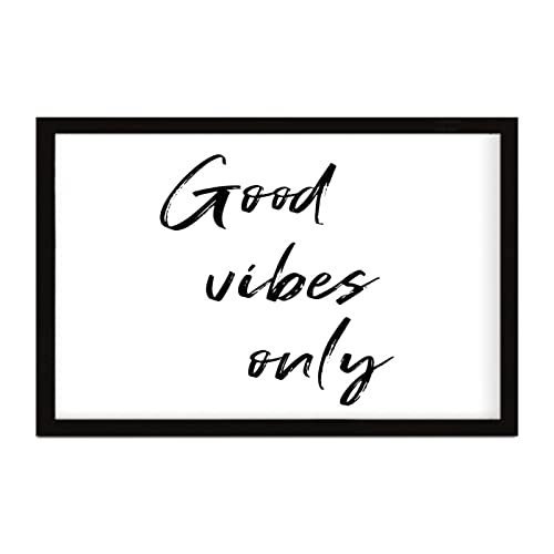 by Unbranded Holzschild mit inspirierendem Zitat "Good Vibes Only", 20,3 x 30,5 cm, Landhaus-Wandkunst, Holzschild mit inspirierendem Zitat, Heimschild für Wohnzimmer, Wanddekoration von by Unbranded