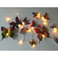 Fröhliche Farbige Schmetterlings-Lichterkette, Schmetterlings-Lichterketten-Girlande, 20 Led-Lichter von byDaisies