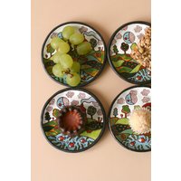 Set Von 4 Bis 12 Kleinen Tellern, Handgeschnitzte Keramikteller, Tellerchen 10-14 cm von byDomi