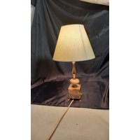 Mitte Des Jahrhunderts Onyx Messing Tischleuchte Regency Stil Vintage von byHenk