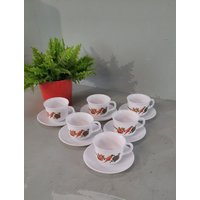 Set Aus 6 Arcopal Pot Au Feu Gemüsetassen Und Untertassen Vintage Teetasse Kaffeetasse Set Aus 6 Arcopal Pot Au Feu Gemüsetassen Und Untertassen Vintage Teetasse Kaffeetasse von byHenk