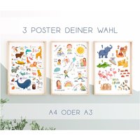 Poster-Set Kinderzimmer, 3 Für 2, Kinderzimmer Deko, Geschenk Junge Mädchen Poster-Set Kinderzimmer, 3 Für 2, Kinderzimmer Deko, Geschenk Junge Mädchen von byKeiki