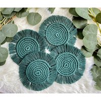 Makramee Untersetzer Set "Alma" | Ø 15cm Weihnachten Boho Tischdekoration Coaster von byKnotenzauber