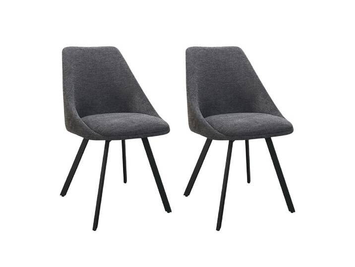 2er Set Stühle aus Webstoff, Sitz 360° drehbar, anthrazit von byLIVING