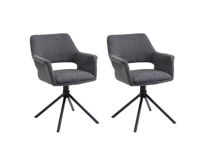 2er Set Stühle aus Webstoff, Sitzschale 360° drehbar, grau von byLIVING