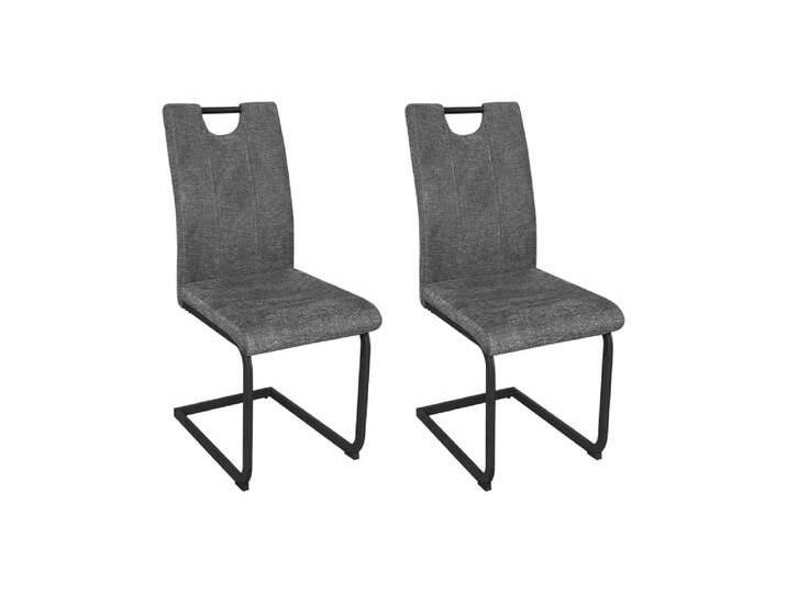 2er Set Stühle aus Webstoff, mit Griff, anthrazit von byLIVING