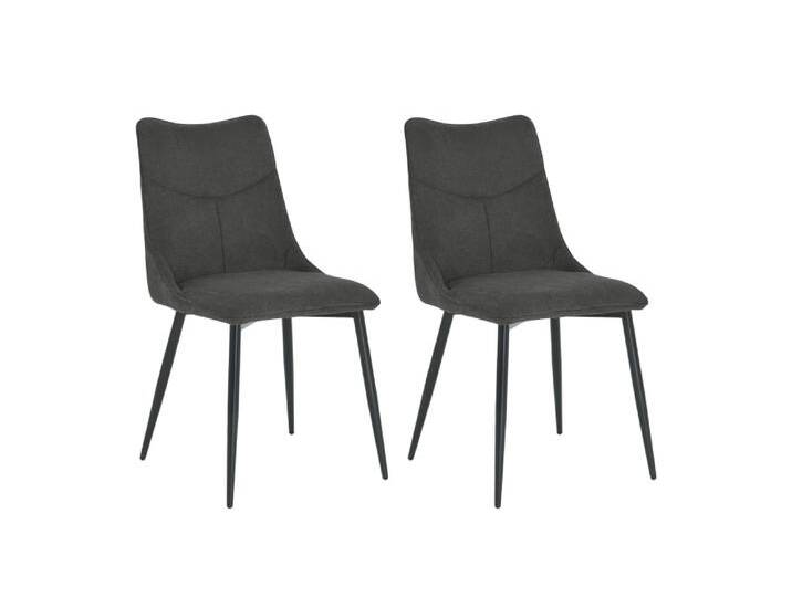 2er Set Stühle mit Webstoff Bezug, anthrazit von byLIVING