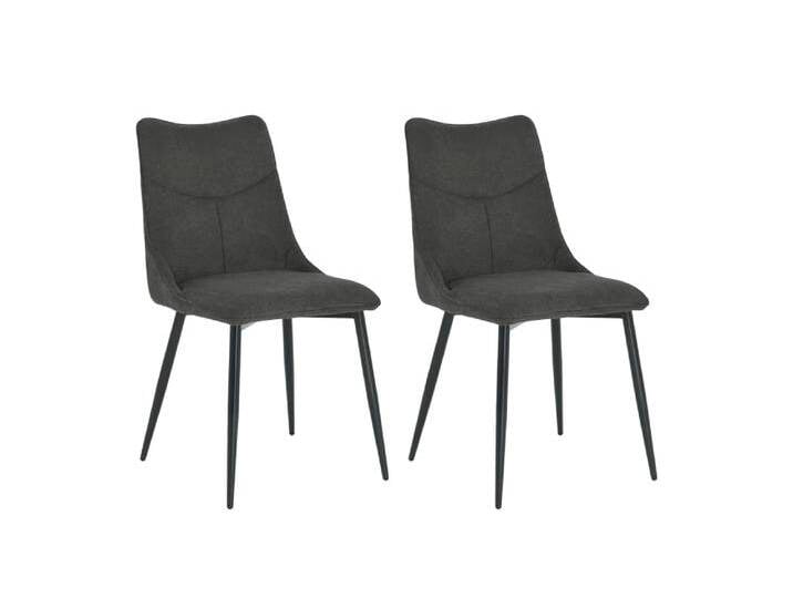 2er Set Stühle mit Webstoff Bezug, anthrazit von byLIVING