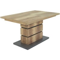 BEA Tisch mit Auszug, Breite 140 cm, Monument Oak, anthrazit von byLIVING