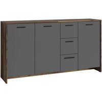 BEN Sideboard, Breite 153 cm, Old-Wood-Optik, anthrazit von byLIVING