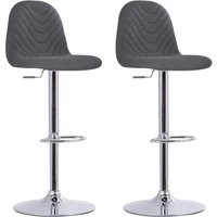 Barhocker CASINO 2er-Set anthrazit Chrom Webstoff Metall B/H/T: ca. 41x88x52,5 cm von byLIVING