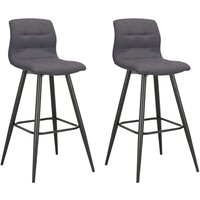 Barhocker SIMONE  2er-Set anthrazit schwarz Webstoff Metall B/H/T: ca. 42x103x51 cm von byLIVING