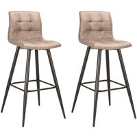 Barhocker SIMONE  2er-Set braun Vintage schwarz Stoff Metall B/H/T: ca. 42x103x51 cm von byLIVING