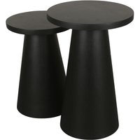Beistelltisch CONE, 2er-Set schwarz lackiert Akazie H/D: ca. 60x35 cm von byLIVING