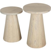 Beistelltisch CONE, 2er-Set weiß gekälkt Akazie H/D: ca. 60x40 cm Beistelltisch CONE, 2er-Set weiß gekälkt Akazie H/D: ca. 60x40 cm von byLIVING