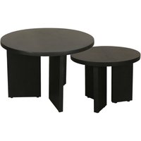 Beistelltisch ROUND, 2er-Set schwarz lackiert Akazie H/D: ca. 41x60 cm Beistelltisch ROUND, 2er-Set schwarz lackiert Akazie H/D: ca. 41x60 cm von byLIVING