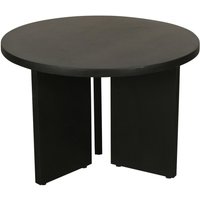 Beistelltisch ROUND schwarz lackiert Akazie H/D: ca. 41x60 cm von byLIVING