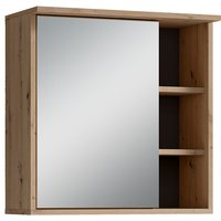 Badezimmer Spiegelschrank wellness mit LED-Beleuchtung & Steckdose / Moderner, 1-türiger Spiegel Hängeschrank in Artisan Eiche / Wandschrank mit von byLIVING