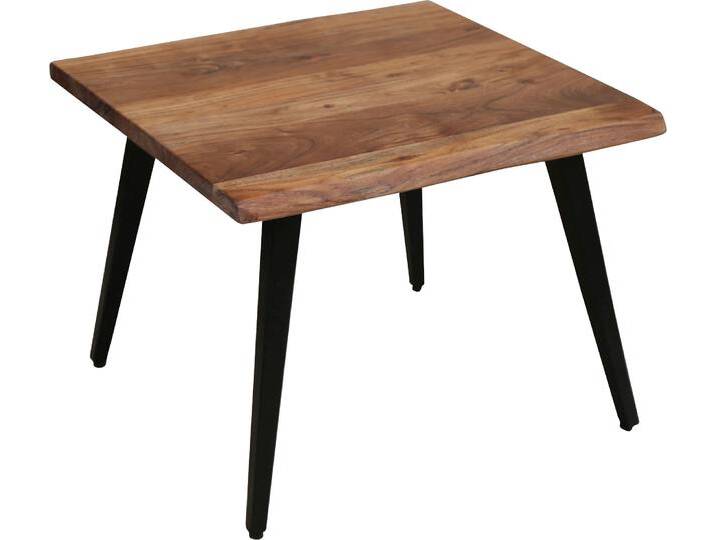 Couchtisch BYLIVING Caddy , braun (braun, schwarz), B:60cm H:45cm T:60cm, Tische, Couchtisch Eckige Couchtische Holz-Couchtische, Tischplatte mit Baumkante, Breite 110 oder 60 cm von byLIVING