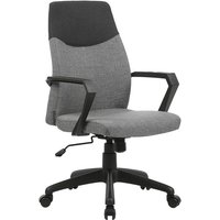 EDGY Chefsessel, Kunststoff schwarz, Webstoffbezug grau Absatz schwarz von byLIVING