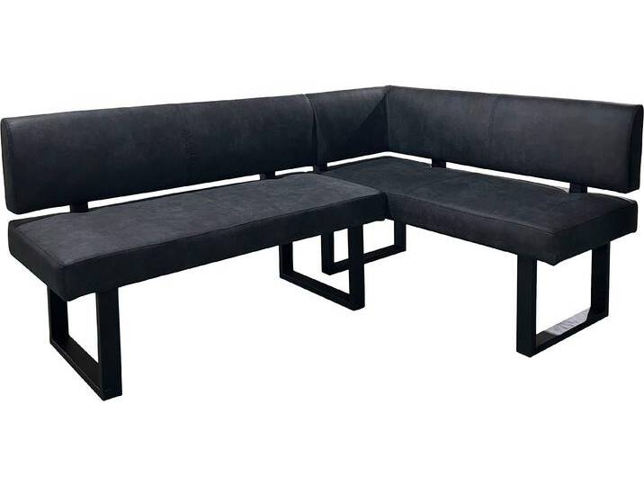 Eckbank BYLIVING Vancouver , grau (anthrazit), B:180cm, 100% Polyester, Sitzbänke, mit Taschenfederkern, langer Schenkel wahlweise rechts oder links von byLIVING