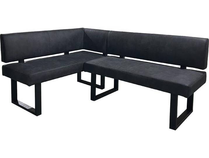 Eckbank BYLIVING Vancouver , grau (anthrazit), B:180cm, 100% Polyester, Sitzbänke, mit Taschenfederkern, langer Schenkel wahlweise rechts oder links von byLIVING