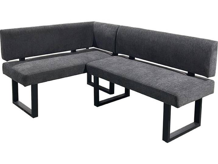 Eckbank BYLIVING Vancouver , grau (anthrazit), B:180cm, 100% Polyester, Sitzbänke, mit Taschenfederkern, langer Schenkel wahlweise rechts oder links von byLIVING