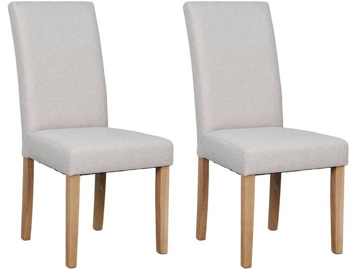 Esszimmerstuhl BYLIVING Elias , taupe, naturfarbig, B:47cm H:99,5cm T:60cm, Massivholz, Stoff, Stühle, mit Massivholz - Gestell und gemütlicher Schaumstoffpolsterung von byLIVING