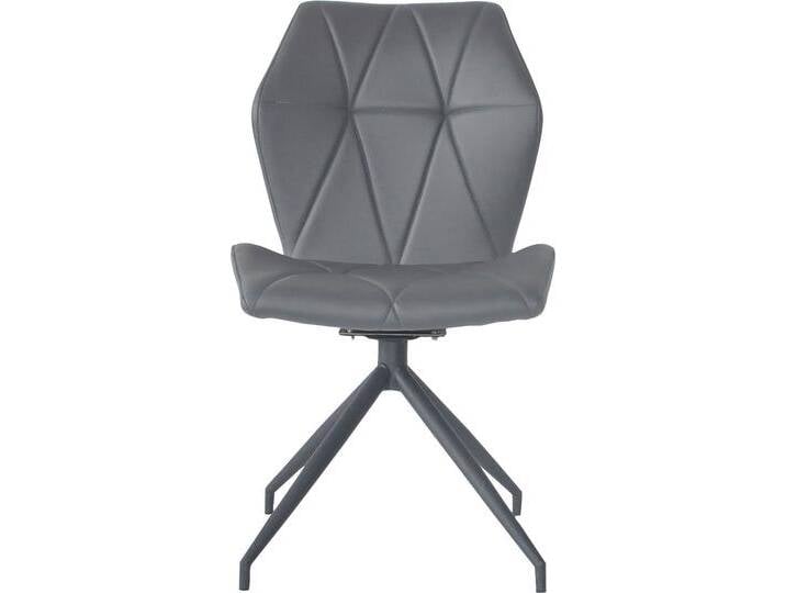 Esszimmerstuhl BYLIVING Imke , grau (grau, schwarz), B:62cm H:90,5cm T:62cm, Stühle, 2er-Set, gemütlicher Esszimmerstuhl mit Steppung, 360 Grad drehbar von byLIVING