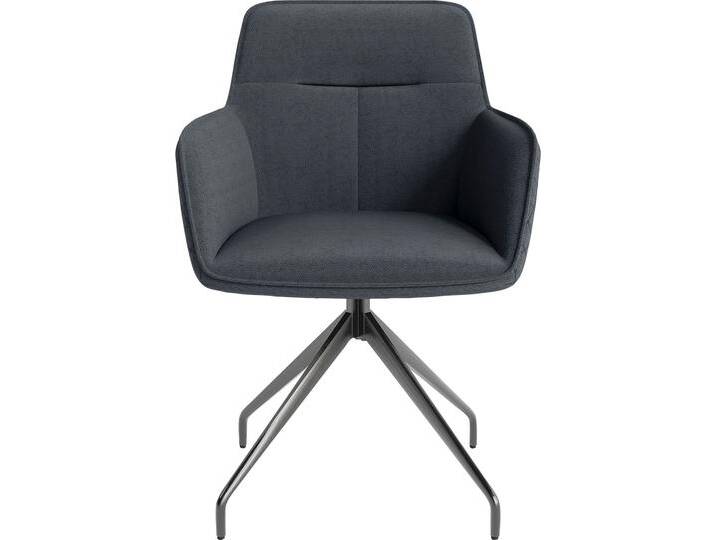 Esszimmerstuhl BYLIVING Memphis , grau (anthrazit, schwarz), B:62cm H:96cm T:60cm, Kunstleder, Metall, Stühle, 2er-Set, gepolstert mit hochwertigem Kunstleder, drehbar von byLIVING