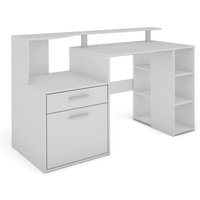 LOUIS Schreibtisch, Breite 140 cm, weiß von byLIVING