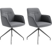MEMPHIS Stuhl mit Armlehnen, 2er-Set, Metallgestell schwarz pulverbeschichtet, Vintage Kunstleder MEMPHIS Stuhl mit Armlehnen, 2er-Set, Metallgestell schwarz pulverbeschichtet, Vintage Kunstleder von byLIVING