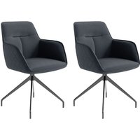 MEMPHIS Stuhl mit Armlehnen, 2er-Set, Metallgestell schwarz pulverbeschichtet, Vintage Kunstleder MEMPHIS Stuhl mit Armlehnen, 2er-Set, Metallgestell schwarz pulverbeschichtet, Vintage Kunstleder von byLIVING
