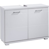 NEBRASKA Waschbeckenunterschrank, Breite 80 cm, Hochglanz weiß von byLIVING