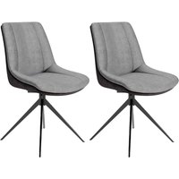 PHOENIX Stuhl, 2er Set, Metallgestell schwarz pulverbeschichtet, anthrazit-Boucle von byLIVING
