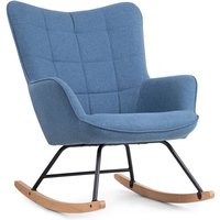 RICHIE Schaukelstuhl, Metallgestell Schwarz-Buche natur von byLIVING