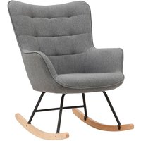 RICHIE Schaukelstuhl, Metallgestell Schwarz-Buche natur von byLIVING