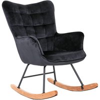 RICHIE Schaukelstuhl, Metallgestell Schwarz-Buche natur von byLIVING