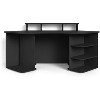 Schreibtisch THANATOS schwarz B/H/T: ca. 198x93,5x85 cm von byLIVING