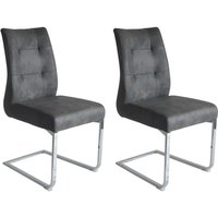 Schwingstuhl MARLEN-XXL 2er-Set anthrazit Vintage Chrom Stoff Metall B/H/T: ca. 72x96x80 cm Schwingstuhl MARLEN-XXL 2er-Set anthrazit Vintage Chrom Stoff Metall B/H/T: ca. 72x96x80 cm von byLIVING