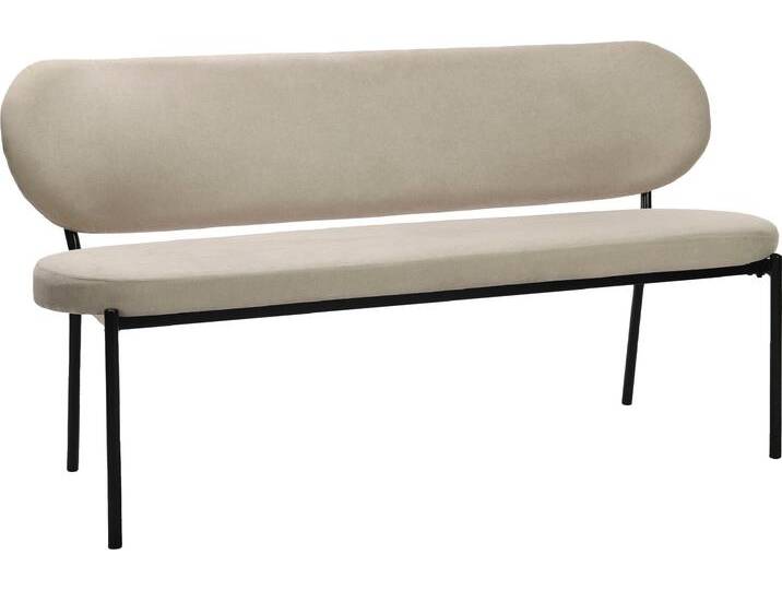 Sitzbank BYLIVING Jersey , grau (taupe), B:160cm, 100% Polyester, Sitzbänke, mit Webstoff-Bezug, mit Rückenlehne, Breite 160 cm von byLIVING