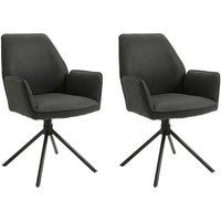 Stuhl BLAIR 2er-Set anthrazit Vintage Optik schwarz B/H/T: ca. 57x89x61 cm von byLIVING
